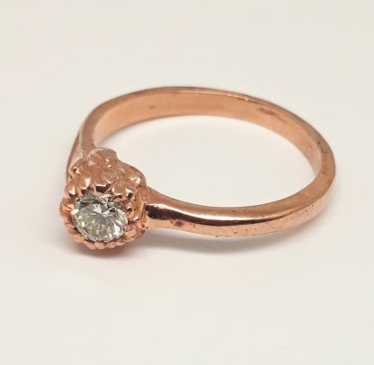 9ct Rose Gold Protea Diamond Stack Ring - Goldfish Jewellery Design Studio