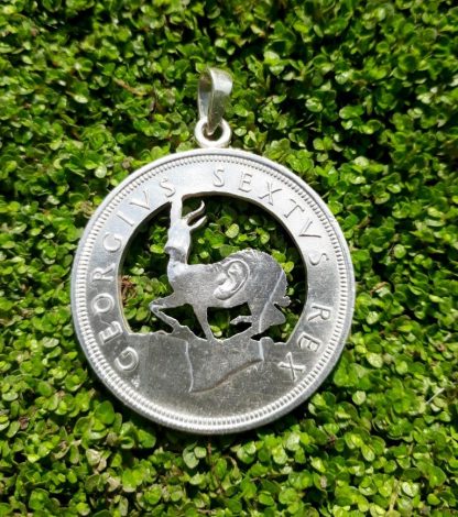 Sterling Silver Cut-Out South African Coin Pendant (back) - Goldfish Jewellery Design Studio