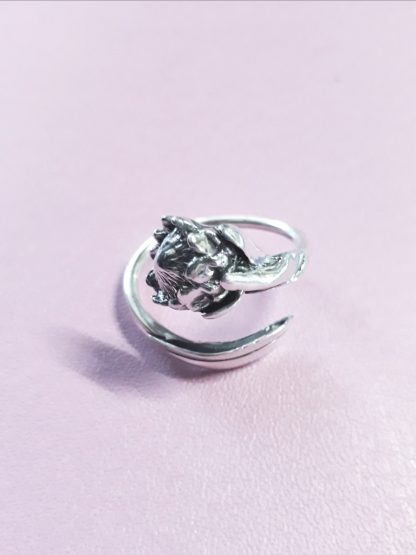 Wraparound Protea Ring in Sterling Silver | Goldfish Jewellery