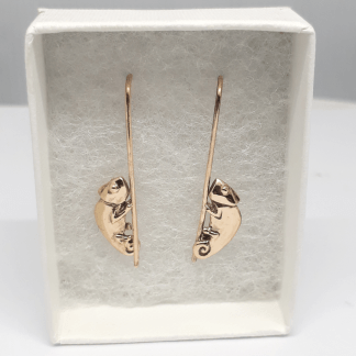 9ct Yellow Gold Chameleon Earrings - Goldfish Jewellery Design Studio