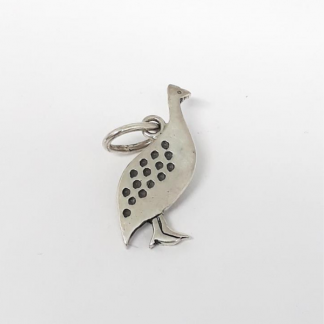 Sterling Silver Guinea Fowl Charm - Goldfish Jewellery Design Studio