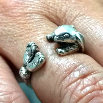 Sterling Silver Wraparound Bunny Ring - Goldfish Jewellery Design Studio