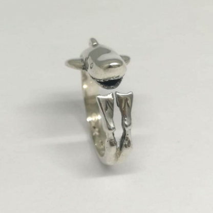 Sterling Silver Wraparound Shark and Diver Ring - Goldfish Jewellery Design Studio