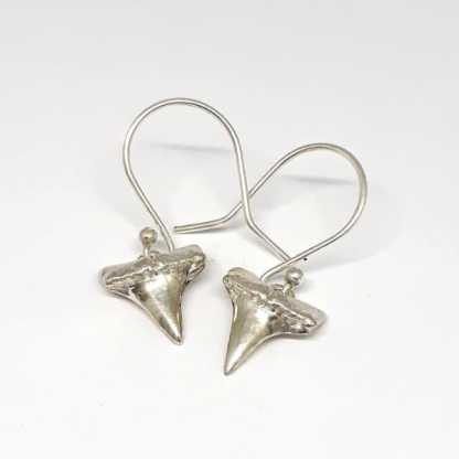 sterling silver shark tooth earrings - goldfish jewellery design studio