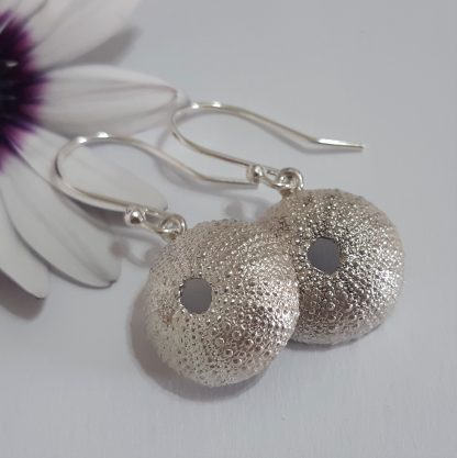 Sterling Silver Medium Sea Urchin Hook Earrings
