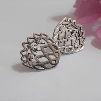 Sterling Silver Cutout Protea Studs