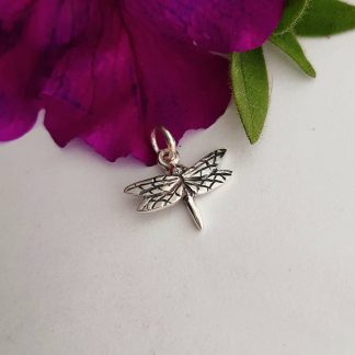 Silver small dragonfly charm