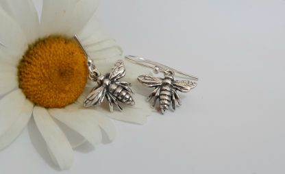 Silver Queen Bee Earrings