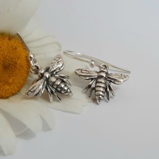 Silver Queen Bee Earrings