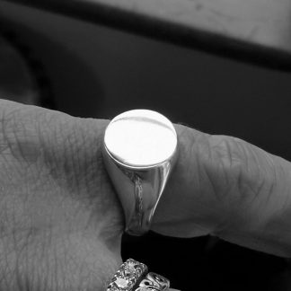 Sterling Silver Small Round Signet Ring