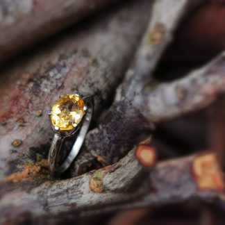 9ct White Gold Citrine Ring