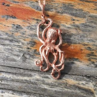 rose gold octopus pendant