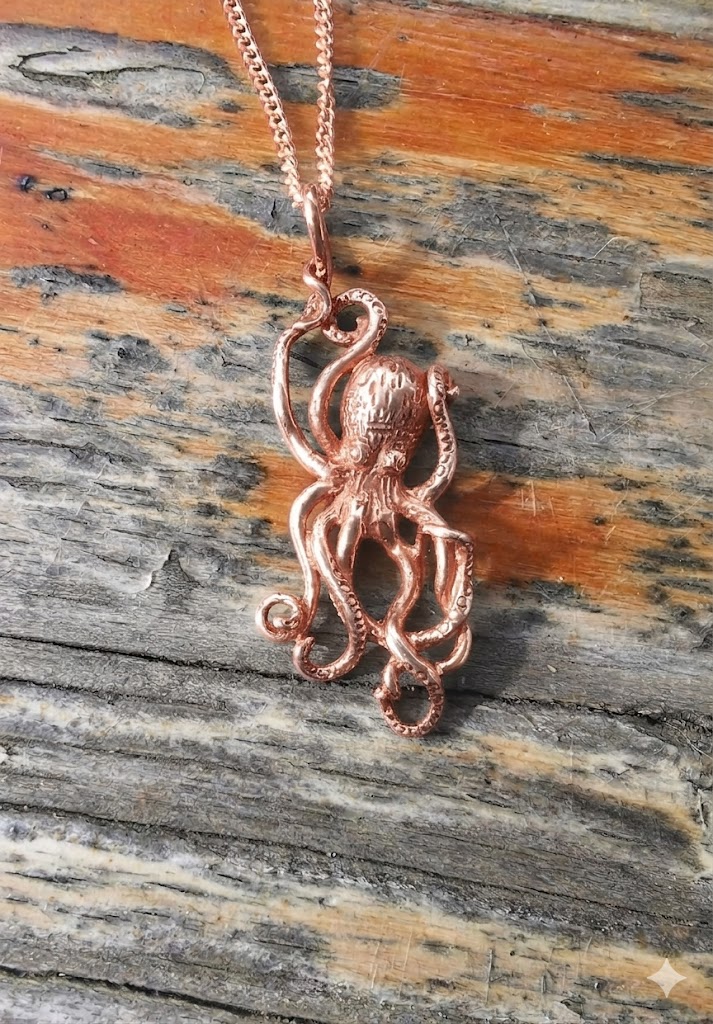 rose gold octopus pendant