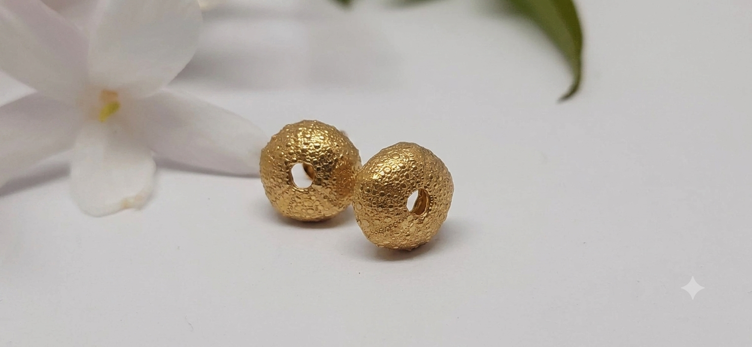 9ct gold Small Sea Urchin Earrings